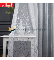 2Kat Pileli Brillant Gümüş Gri Silver Mermer Sırma Sim Varaklı Desen Tasarım Tül Perde