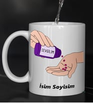 Komik - Esprili Kupa Bardak SEVGİLİM Tasarımlı Komik Kupa Bardak