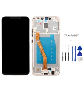 Tkgz - Mate 20 Lite Uyumlu Lcd Ekran Dokunmatik Servis Lcd ÇITALI GOLD + TAMİR SETİ