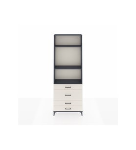 Arges Dolap 3 Raflı 4 Çekmeceli 88x30x243 Antrasit-Aytaşı