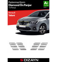 S-Dizayn Renault Taliant Krom Ön Panjur Diamond Model 12 Prç. 2021 Üzeri A+ Kalite