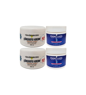 2 Adet Çörek Otu Kremi XL Box Büyük Boy Ağrı Kremi White 200 ml + Yanında 2 Adet 150 ml PainClass Kuyruk Yağı Kremi / Diz Dirsek İskelet Sırt Bel Kas Eklem Ağrılarına Masaj Seti