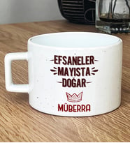 Kişiye Özel Efsaneler Mayısta Doğar Hediye Lüks Fincan Doğum Günü Hediyesi (Beyaz)