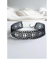 GOTİK SİYAH DANTEL GÜPÜR CHOKER KOLYE