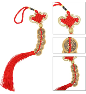 Feng Shui Bereket Parası Çin Şans Paraları 32 cm Dekoratif Ev Ofis Araba Süsü