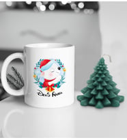 Yılbaşı Hediyesi BK Gift Kişiye Özel Yeni Yıl Tasarımlı Beyaz Kupa Bardak ve Kokulu Çam Ağacı Mum Hediye Seti-6, Sevgiliye Hediye, Arkadaşa Hediye