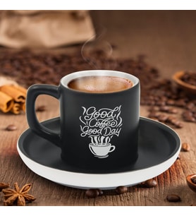 BK Gift Kişiye Özel Coffe Tasarımlı Siyah Renk Türk Kahvesi Fincanı-13, Arkadaşa Hediye, Sevgiliye Hediye, Yıl Dönümü Hediyesi