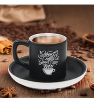 BK Gift Kişiye Özel Coffe Tasarımlı Siyah Renk Türk Kahvesi Fincanı-13, Arkadaşa Hediye, Sevgiliye Hediye, Yıl Dönümü Hediyesi