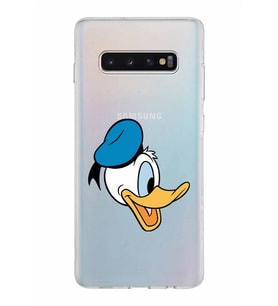 Samsung Galaxy S10 Plus Kapak Donald Duck Tasarımlı Şeffaf Silikon Kılıf