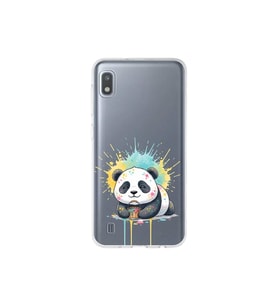 Samsung Galaxy A10 ile Uyumlu Splash Panda Tasarımlı Şeffaf Silikon Kılıf
