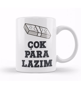 Komik Söz Çok Para Lazım Kupa Bardak Porselen