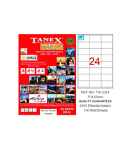 Tanex Lazer Etiket 100 Yaprak 70x35 Mm Laser-Copy-Inkjet TW-2324 (20 Li Paket)