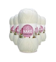 5 Adet Cotton Lüks Yelek Tunik Kazak Bluz Hırka İpi Yünü Süt Beyaz 97570