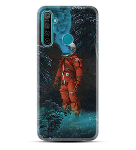 Realme 5i 5 Pro 6i 7 Pro 8 Kılıf Desemli Silikon Astronot Smoke 1769