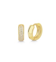 925 Ayar Gold Zirkon Taşlı Halka Gümüş Küpe