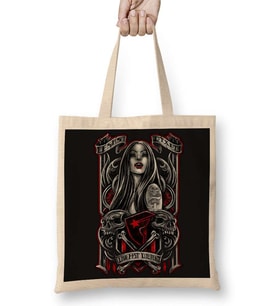 Vampira Vampir Bez Çanta Uzun Saplı
