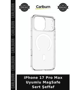 iPhone 17 Pro Max Uyumlu MagSafe Sert Şeffaf Aksesuar Koruma Telefon