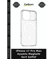 iPhone 17 Pro Max Uyumlu MagSafe Sert Şeffaf Aksesuar Koruma Telefon