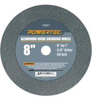Powertec 15521 Alüminyum Oksit Taşlama Çarkı 80 Kumlu, 20,32 Cm X 2,54 Cm 1,52 Cm Mil