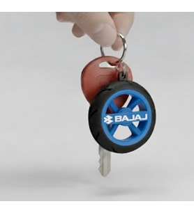 Bajaj Uyumlu Jant/Lastik Detaylı Motosiklet Anahtarlığı (Mavi)