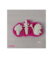 YY0181 Üçlü Saksıda Çiçekler Silikon Kalıp
