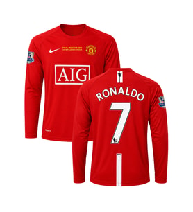 Ronaldo Uzun Kollu 2008 Manchester United Retro Futbol Forması (Kırmızı)