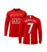 Ronaldo Uzun Kollu 2008 Manchester United Retro Futbol Forması (Kırmızı)