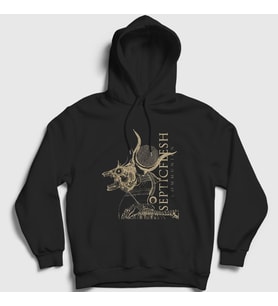 Presmono Unisex Siyah Communion Septicflesh Kapüşonlu Sweatshirt 172528tt