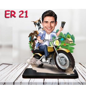 Kişiye Özel Ahşap Biblo - Motor Kullanan Erkek Karikatür Biblo 6