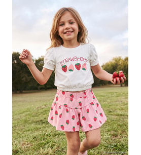 Civil Girls Strawberry 2-5 Yaş Tişört - Kırık Beyaz