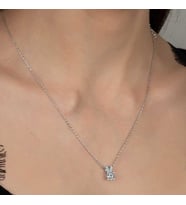 Swarovski Taşlı Gümüş Tektaş Bayan Kolye