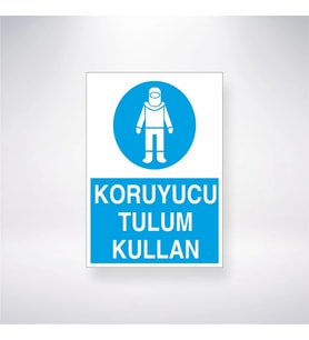 Koruyucu Tulum Kullan 21x28 Arkası Yapışkanlı Levha