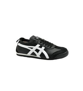 Tayger E-3222 Unisex Deri Sneaker Spor Ayakkabı (Siyah - Beyaz)