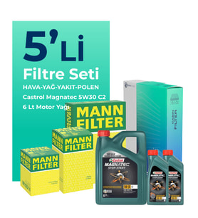 MANN Ford Connect 1.8 Dizel Filtre Bakım Seti Castrol Motor Yağlı (2002-2013) 5 Li