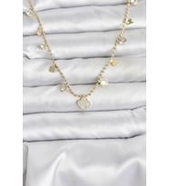 Pirinç Gold Renk Yonca Model Kadın Kolye - TJ-BKO10641