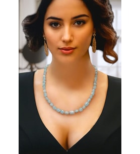 Doğal Akuamarin Kolye 669-5