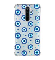 PrintiFy Xiaomi Note 8 Pro Uyumlu Nazar Boncuğu 1 Baskılı Şeffaf Köşe Korumalı Antişok Kılıf