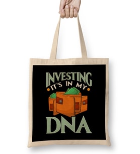 Investing It's In My DNA Cool Financial Investor Bez Çanta Uzun Saplı