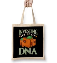 Investing It's In My DNA Cool Financial Investor Bez Çanta Uzun Saplı