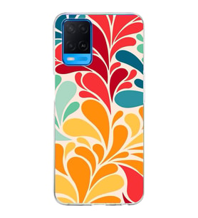 PrintiFy Oppo A54  ile Uyumlu 1mm Slim Fit Retro Renkler 5 Baskılı Şeffaf  Kılıf