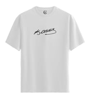 K. Atatürk İmza - %100 Pamuklu Erkek Beyaz Tişört - Premium Quality (Siyah - Beyaz)