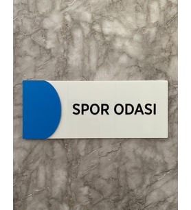 Ortaokula Uygun Renk Spor Odası Uyarı Levhası