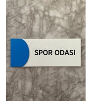 Ortaokula Uygun Renk Spor Odası Uyarı Levhası