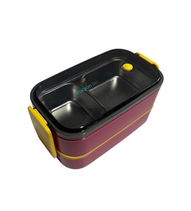 VAGONLİFE PASLANMAZ ÇELİK 3 BÖLMELİ YEMEK KABI 2 KATLI - LUNCH BOX BL50002-2 1400ML - BORDO