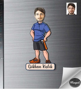 Kişiye Özel Fitness Erkek Ahşap Magnet -1