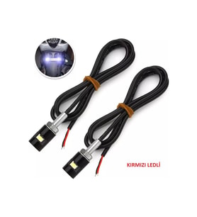 Motosiklet Plaka Lambası Takım Kırmızı Ledli 2 Li Set, Su Geçirmez