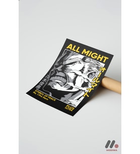 My Hero Academia All Might Poster, Çerçevesiz Yüksek Kalite Duvar Afişi - Anime