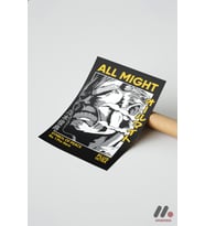 My Hero Academia All Might Poster, Çerçevesiz Yüksek Kalite Duvar Afişi - Anime