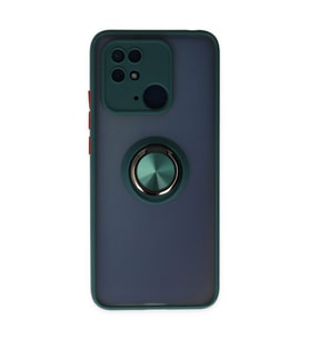 Xiaomi Poco C40 Kılıf Montreal Yüzüklü Silikon Kapak - Yeşil