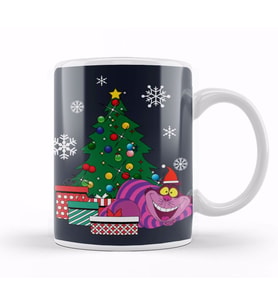 Cheshire Cat Around The Christmas Tree Wonderland Kupa Bardak Porselen